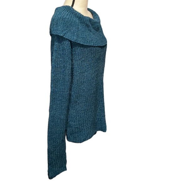 Faded Glory Aqua Baltic Sea Shawl Collar High Low Womens Sweater Size XL (16-18) - Picture 5 of 16